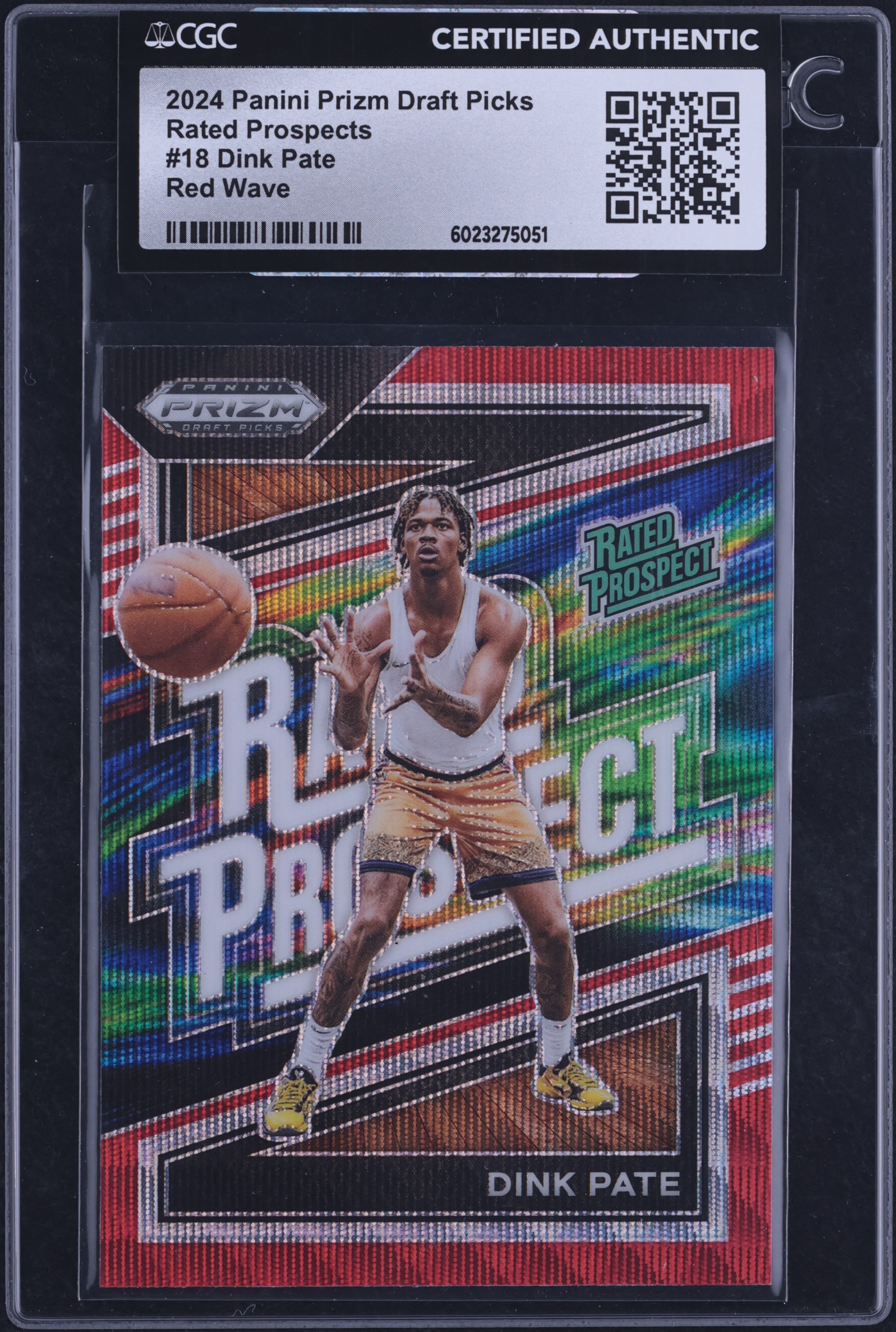 2024 Panini Prizm Draft Picks Red Wave Dink Pate ROOKIE #18 CGC