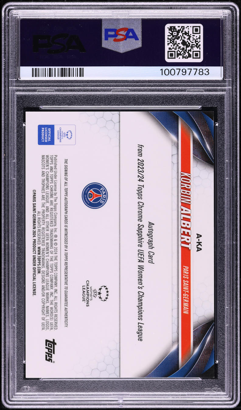 2023 Topps Chrome Sapphire UCL Gold Korbin Albert ROOKIE AUTO /50 PSA 10 GEM