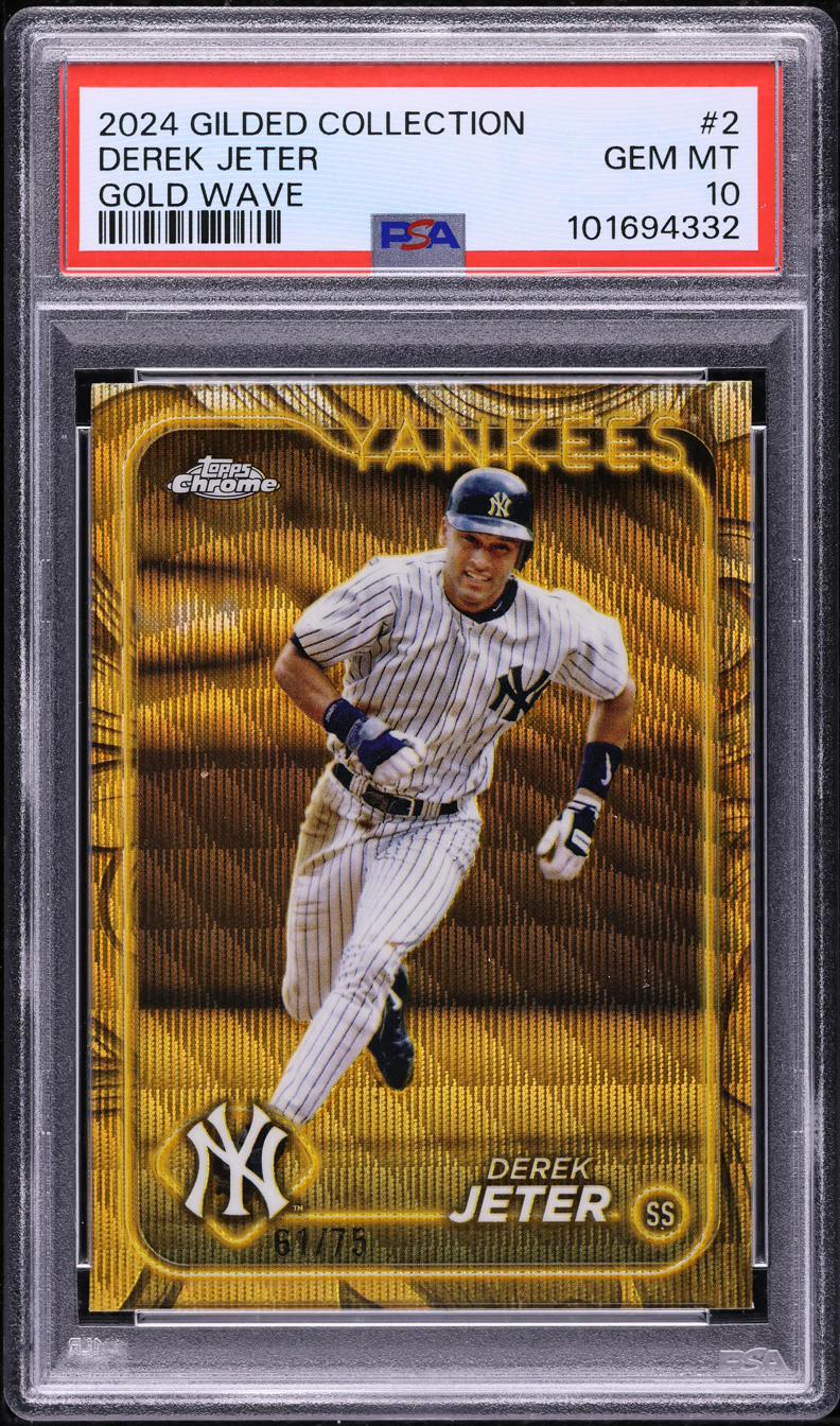 2024 Topps Gilded Collection Gold Wave Derek Jeter /75 #2 PSA 10