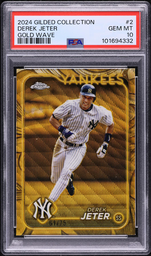 2024 Topps Gilded Collection Gold Wave Derek Jeter /75 #2 PSA 10