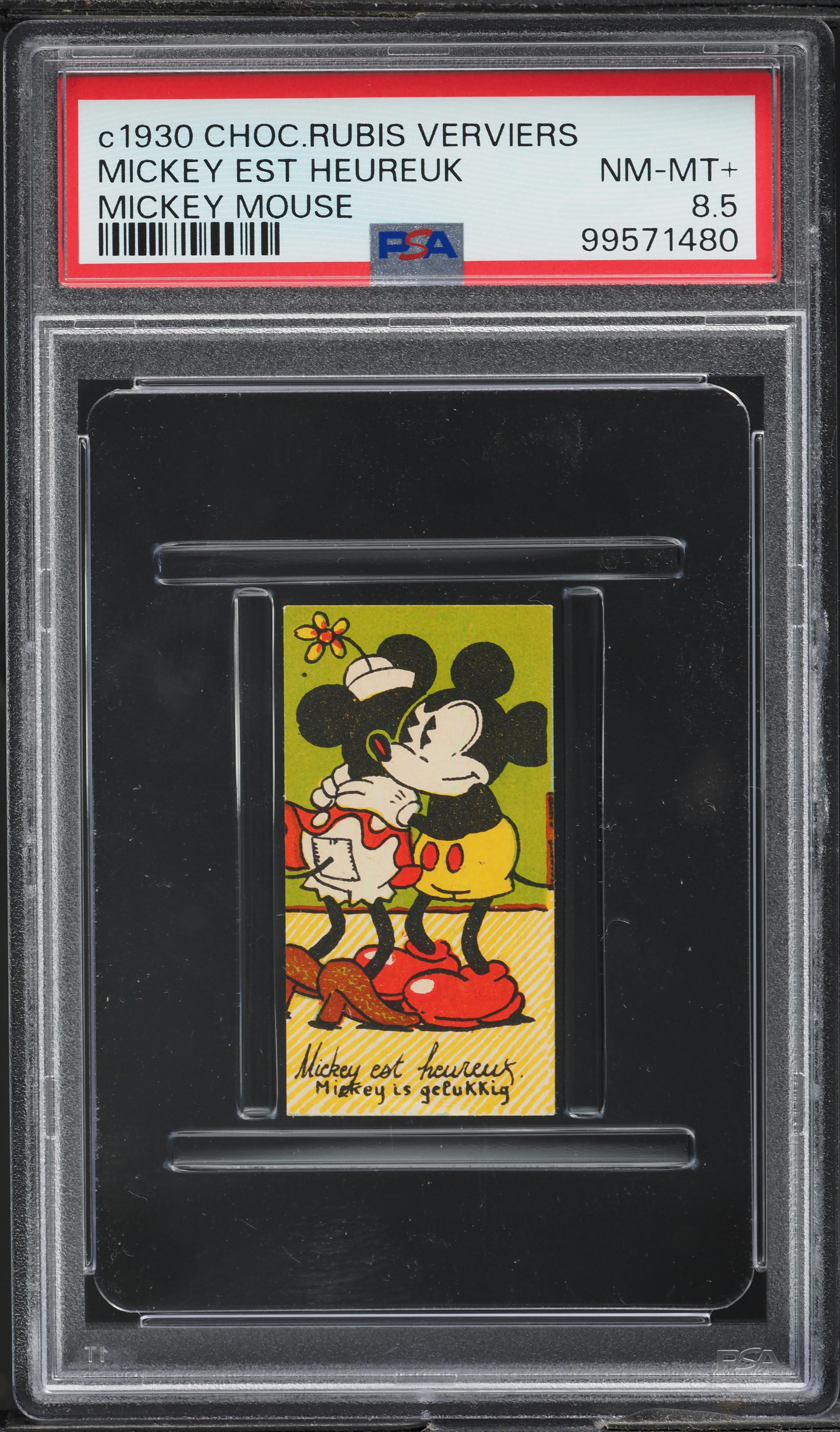 1930 Chocolaterie Rubis Verviers Est Heureuk Mickey Mouse PSA 8.5