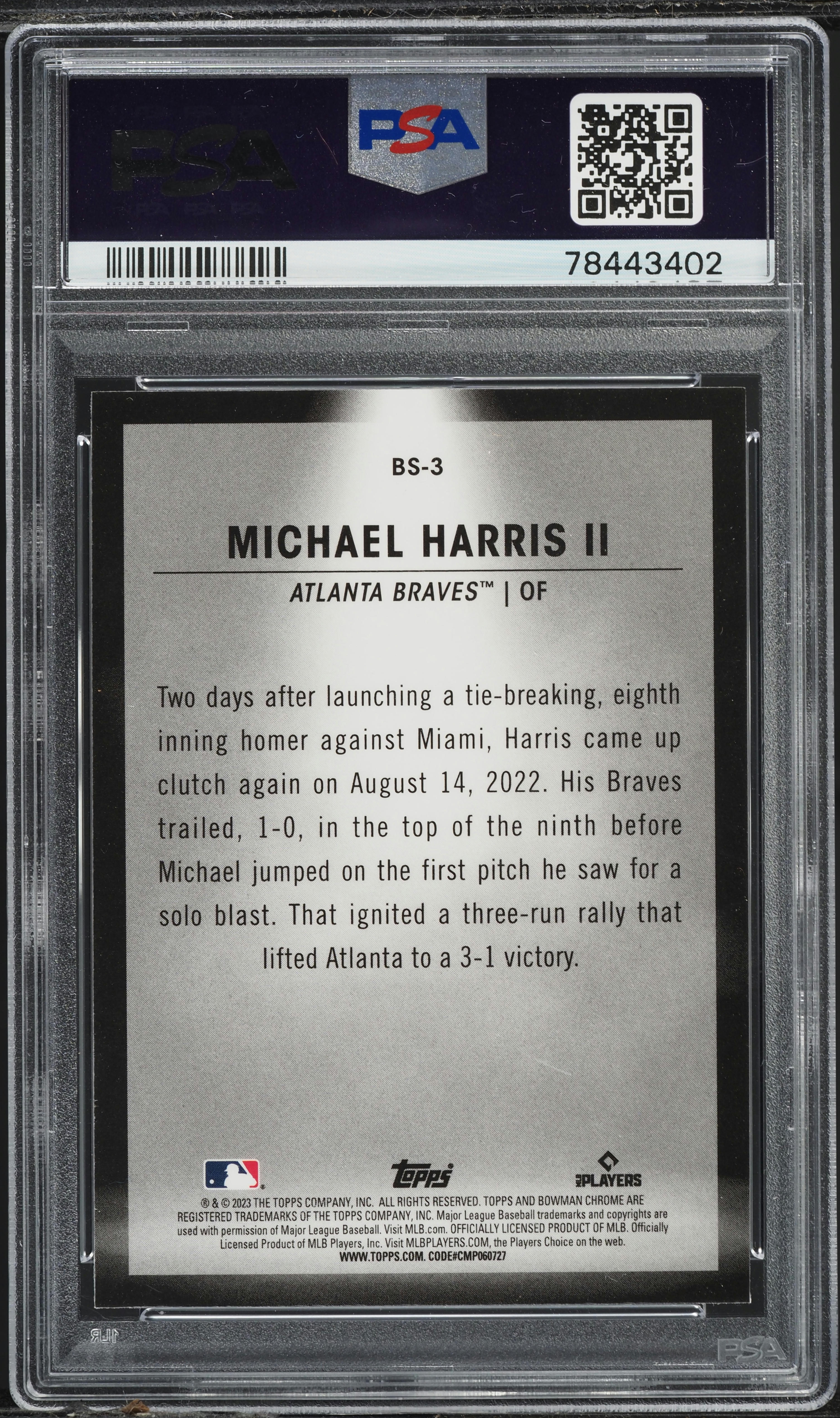 1st BOWMAN AUTO MICHAEL HARRIS Ⅱ PSA10 Michael Harris II 2020 Bowman Chrome #CPA-MH Prospect Auto (1st