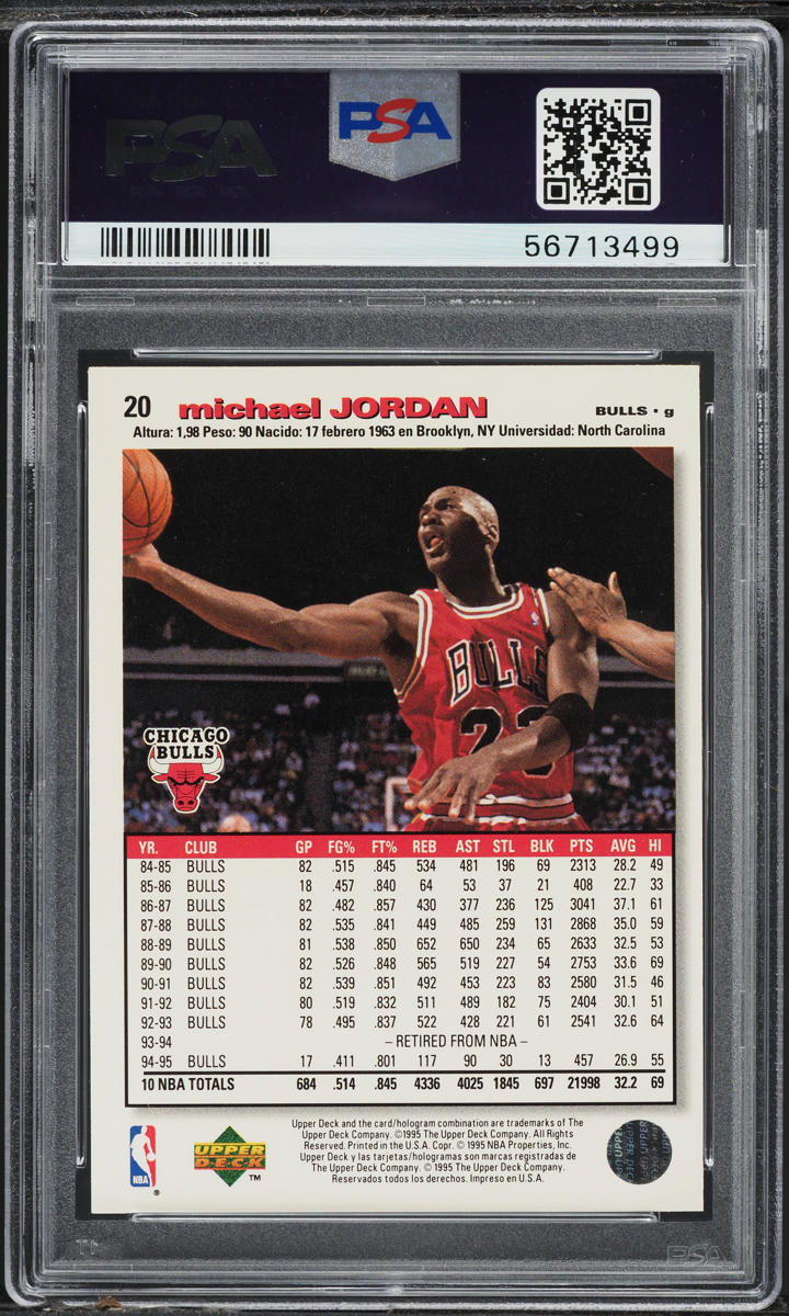1995 Collector's Choice International Spanish I Michael Jordan #20 PSA 9 MINT