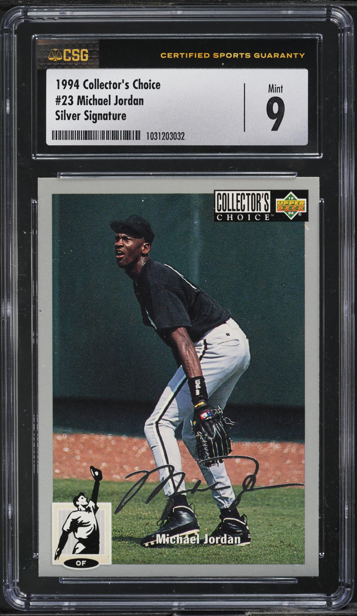 1994 Collector's Choice Silver Signature Michael Jordan ROOKIE #23 CSG 9 MINT