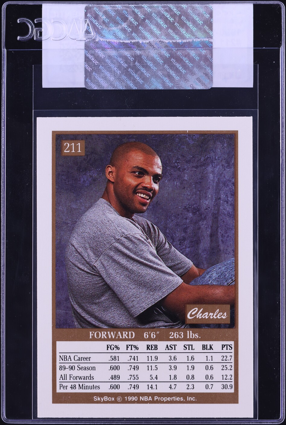 1990 Skybox Basketball Charles Barkley #211 CGC AUTH