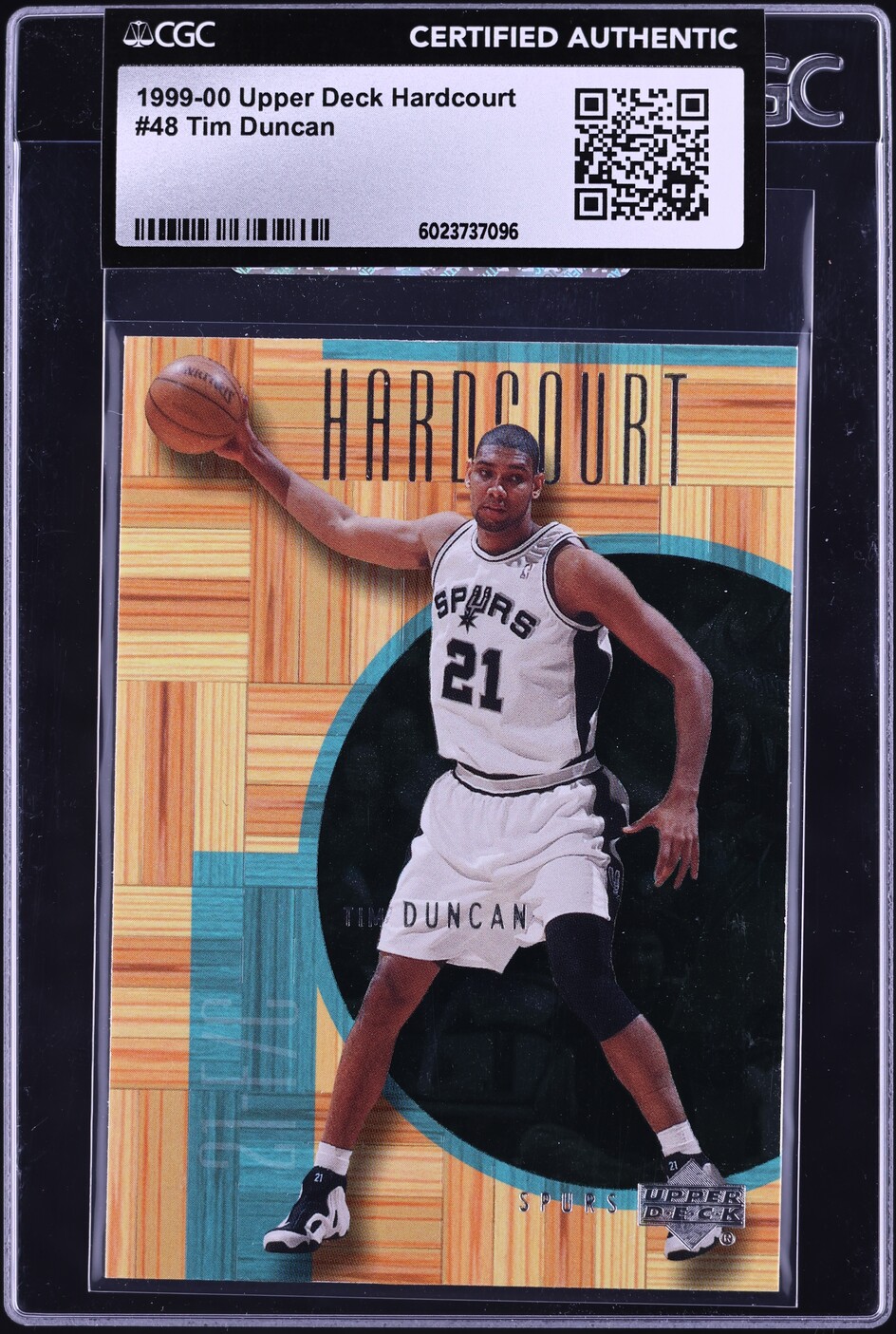 1999 Upper Deck Hardcourt Tim Duncan #48 CGC AUTH