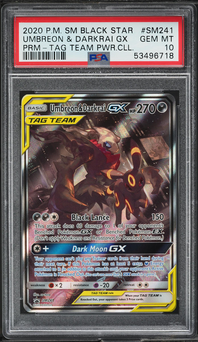 2020 Pokemon SM Black Star Promo Tag Team Umbreon & Darkrai GX