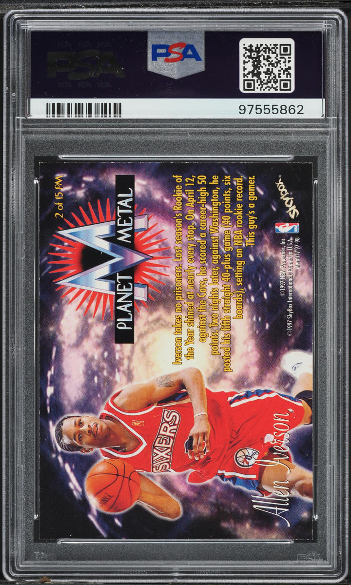 1997 Metal Universe Planet Metal Allen Iverson #2 PSA 9 MINT