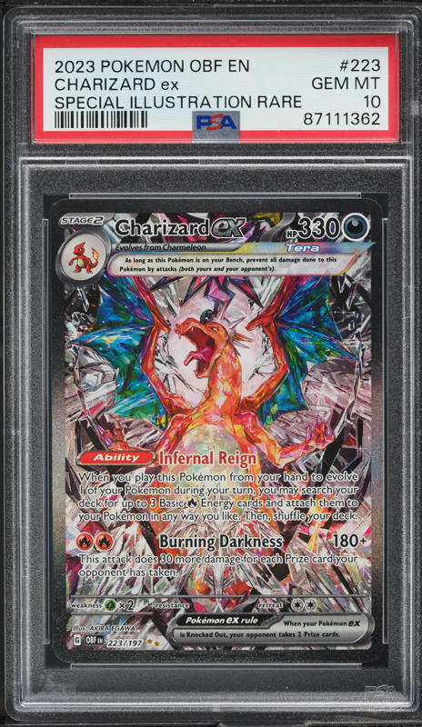 2023 Pokemon SV Obsidian Flames Full Art Charizard ex #215 PSA 10