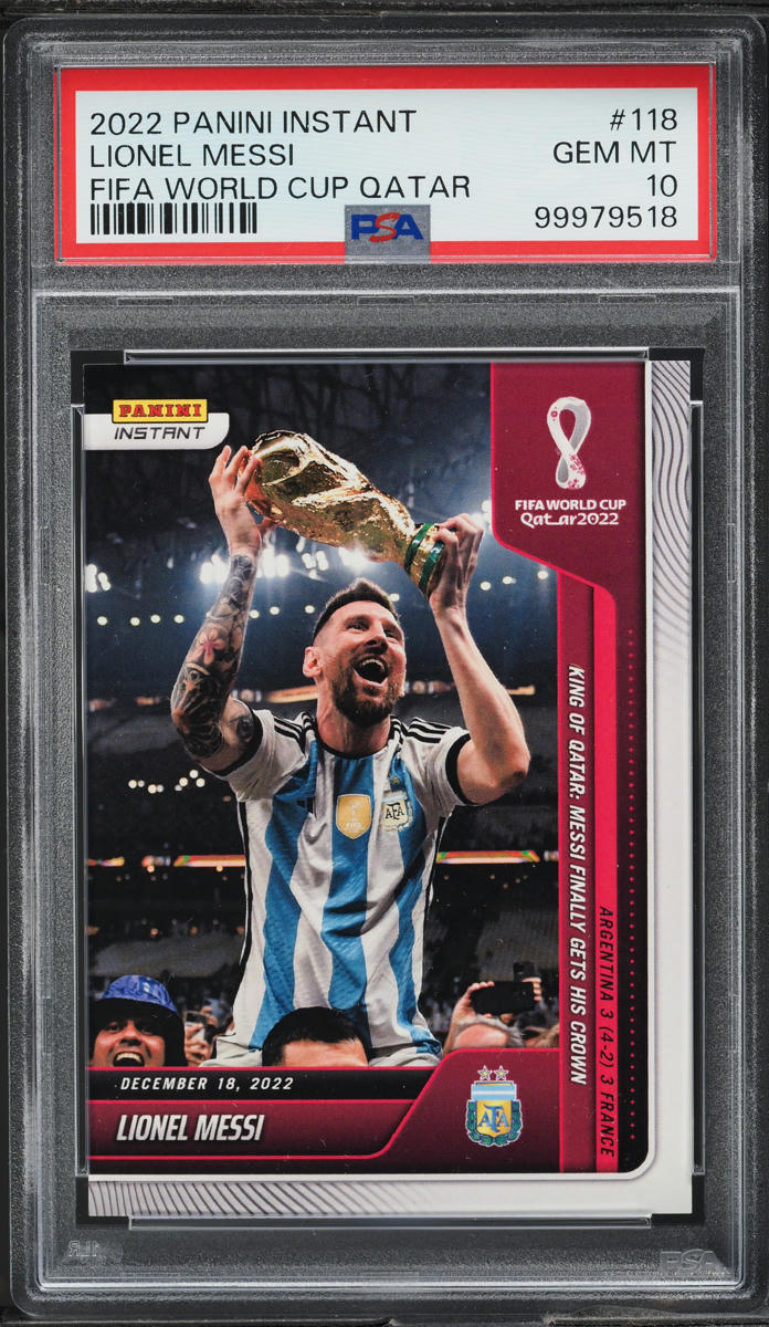 2022 Panini Instant FIFA World Cup Qatar Lionel Messi #118 PSA 10 GEM MINT