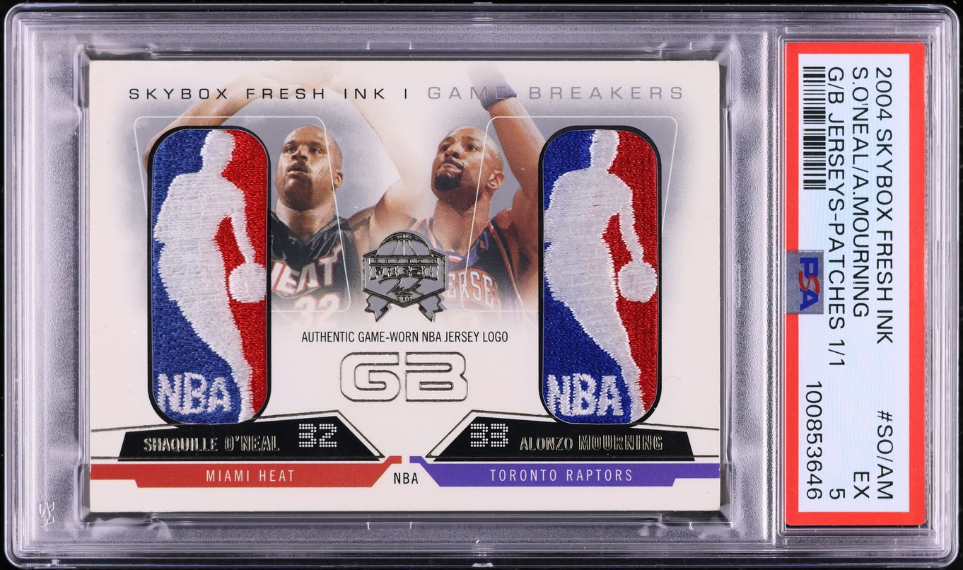 2004 Skybox Fresh Ink Game Breakers Shaquille O'Neal LOGOMAN PATCH 1/1 PSA 5