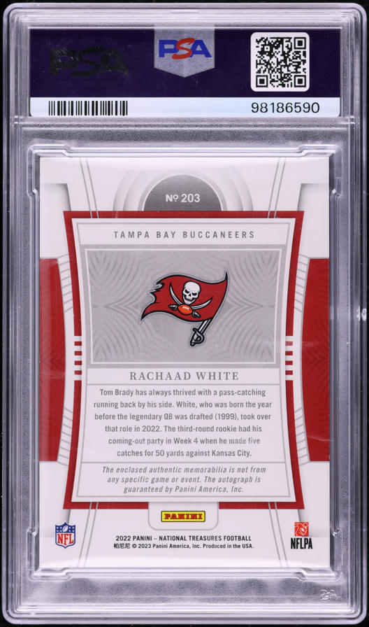 2022 National Treasures Rachaad White ROOKIE PATCH AUTO /99 #203