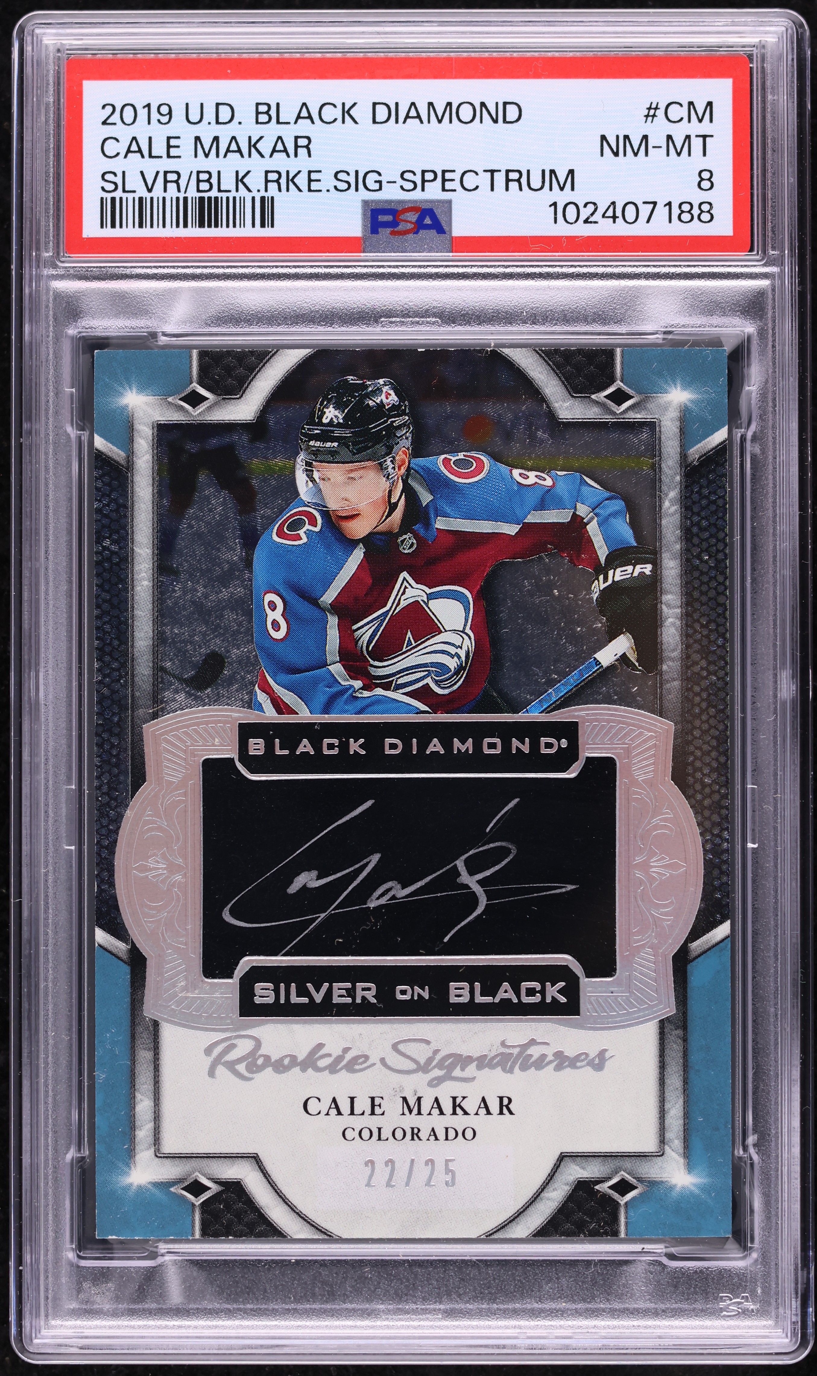 【希少】ファーマーズインシュアランス2019 サインフラッグ ローリーマキロイ 2019 Black Diamond Silver on Black Spectrum Cale Makar ROOKIE AUTO
