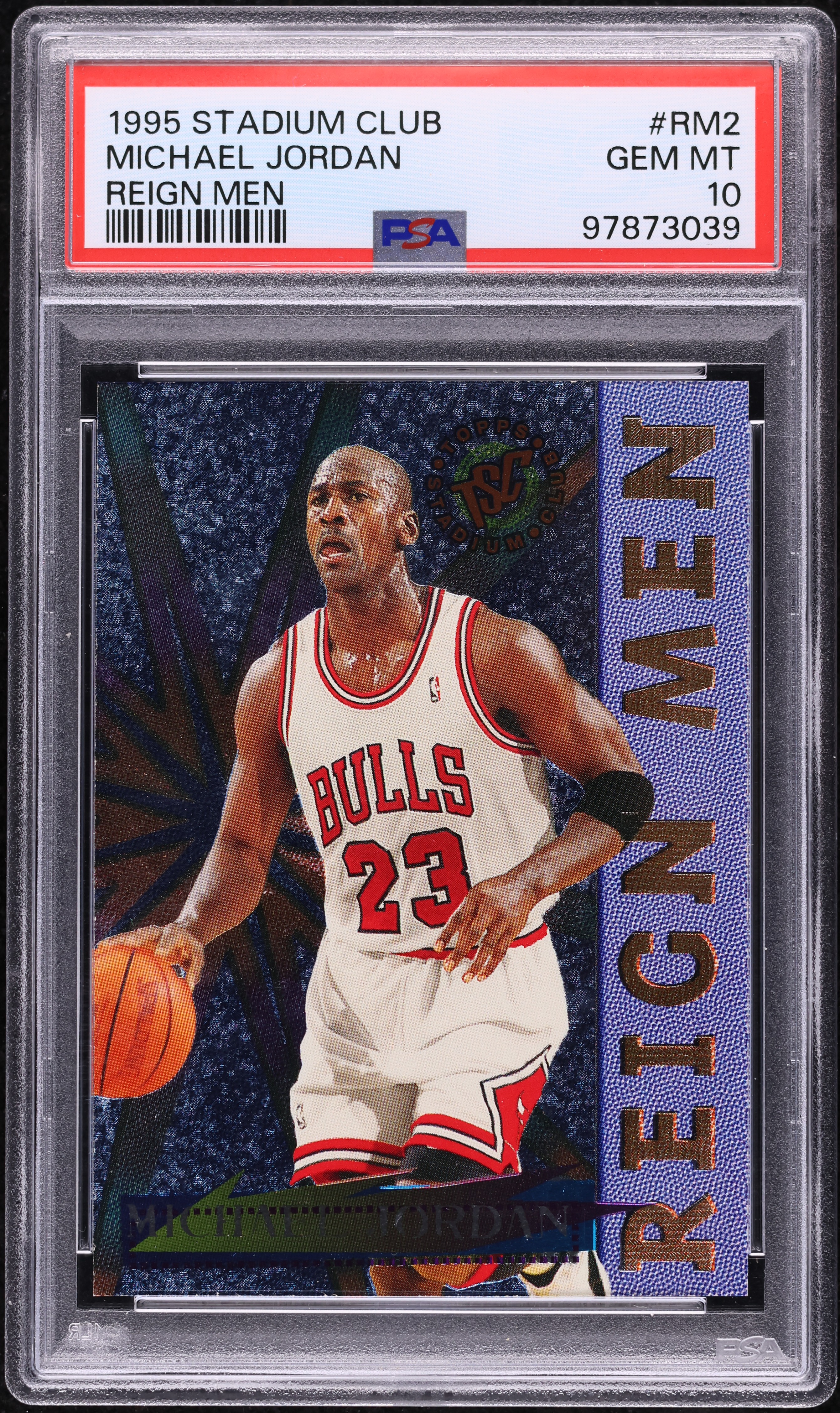 1995 Stadium Club Reign Men Michael Jordan #RM2 PSA 10 GEM MINT on