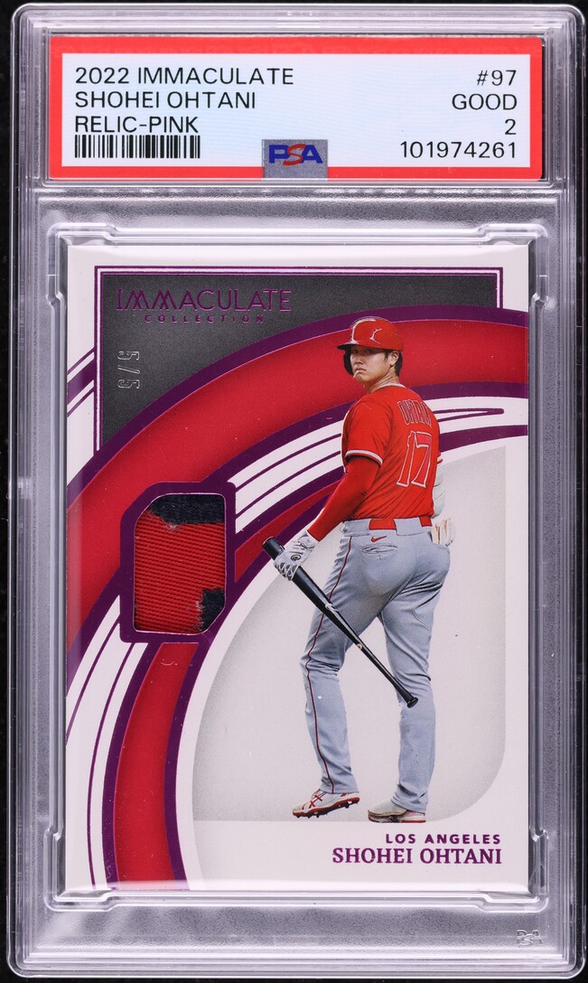 2022 Immaculate Collection Pink Shohei Ohtani PATCH 5/5 #97 PSA 2 GD