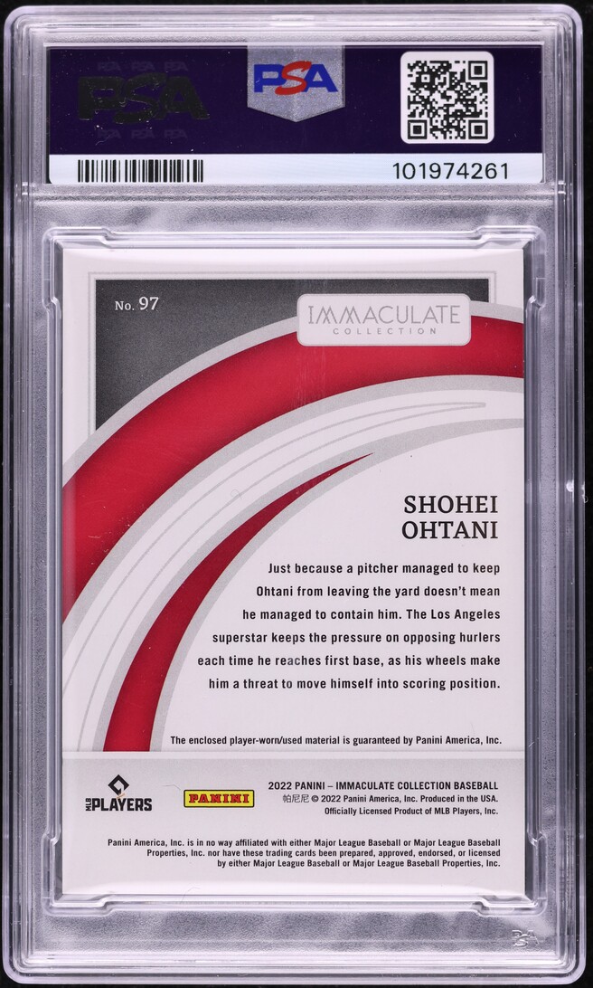 2022 Immaculate Collection Pink Shohei Ohtani PATCH 5/5 #97 PSA 2 GD