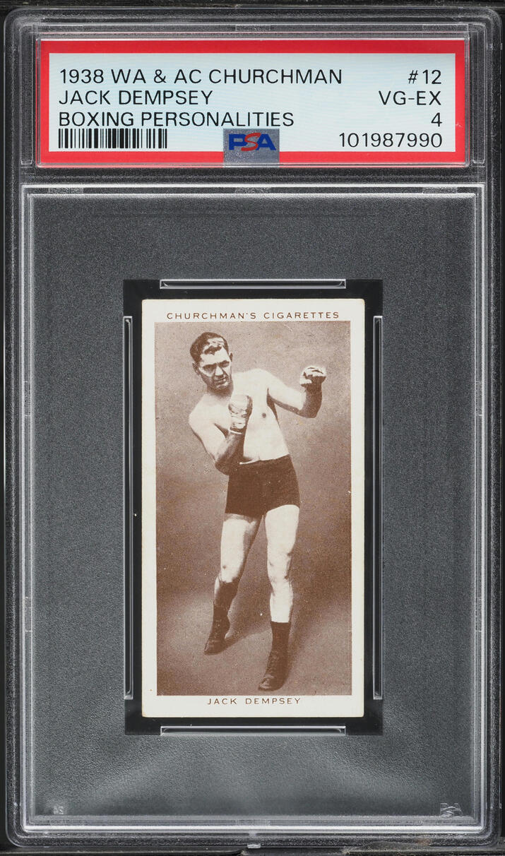 1938 WA & AC Churchman Jack Dempsey BOXING PERSONALITIES #12 PSA 4 VGEX