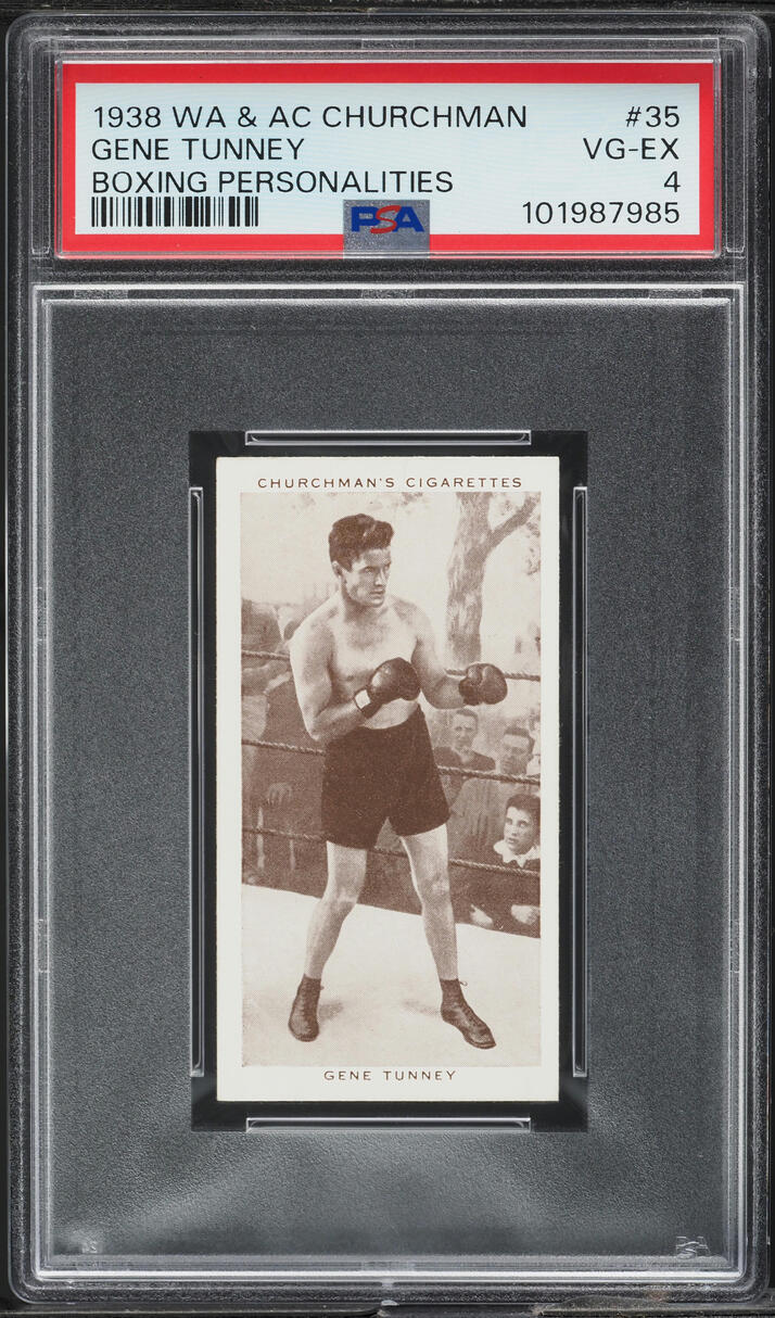 1938 WA & AC Churchman Gene Tunney BOXING PERSONALITIES #35 PSA 4 VGEX