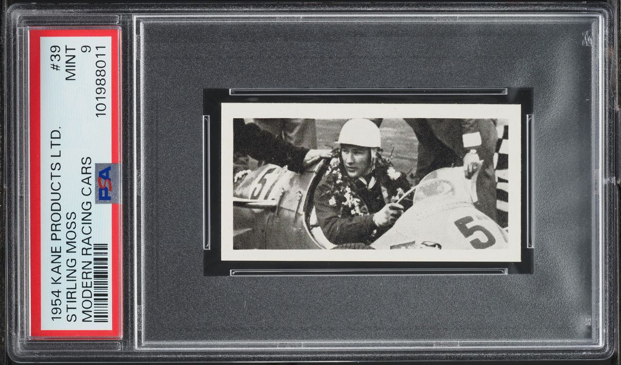 1954 Kane Products Stirling Moss MODERN RACING CARS #39 PSA 9 MINT