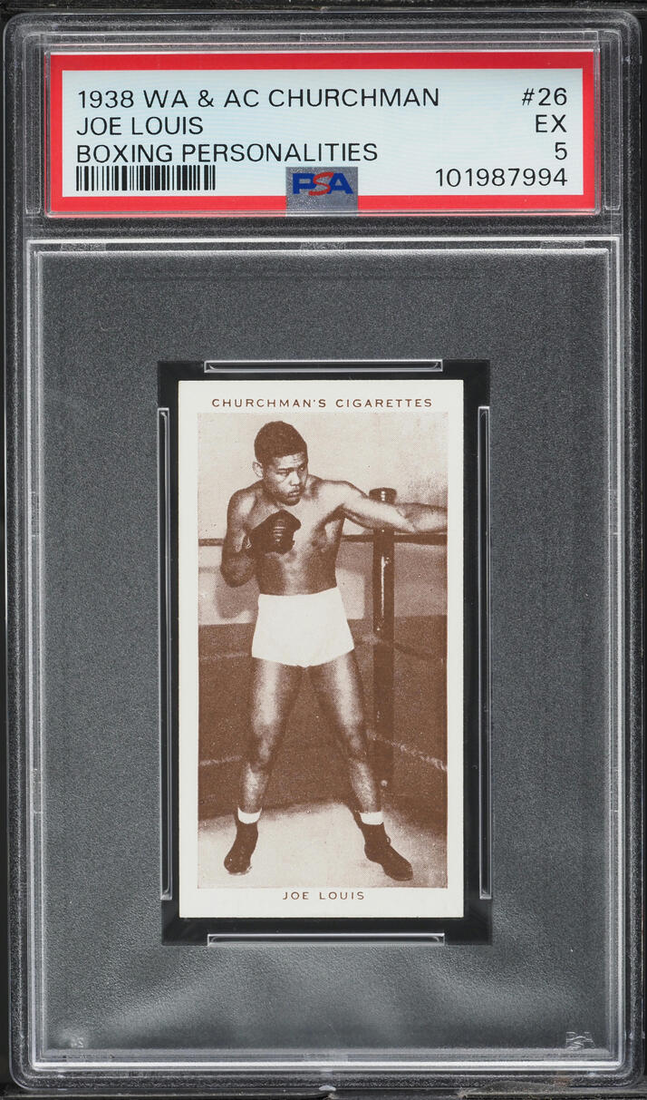 1938 WA & AC Churchman Joe Louis BOXING PERSONALITIES #26 PSA 5 EX