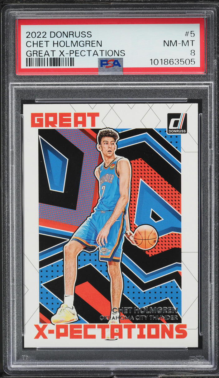 2022 Donruss Great X-Pectations Chet Holmgren ROOKIE #5 PSA 8 NM-MT