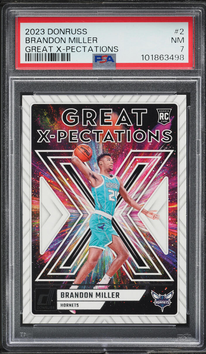 2023 Donruss Basketball Great X-Pectations Brandon Miller ROOKIE #2 PSA 7 NRMT