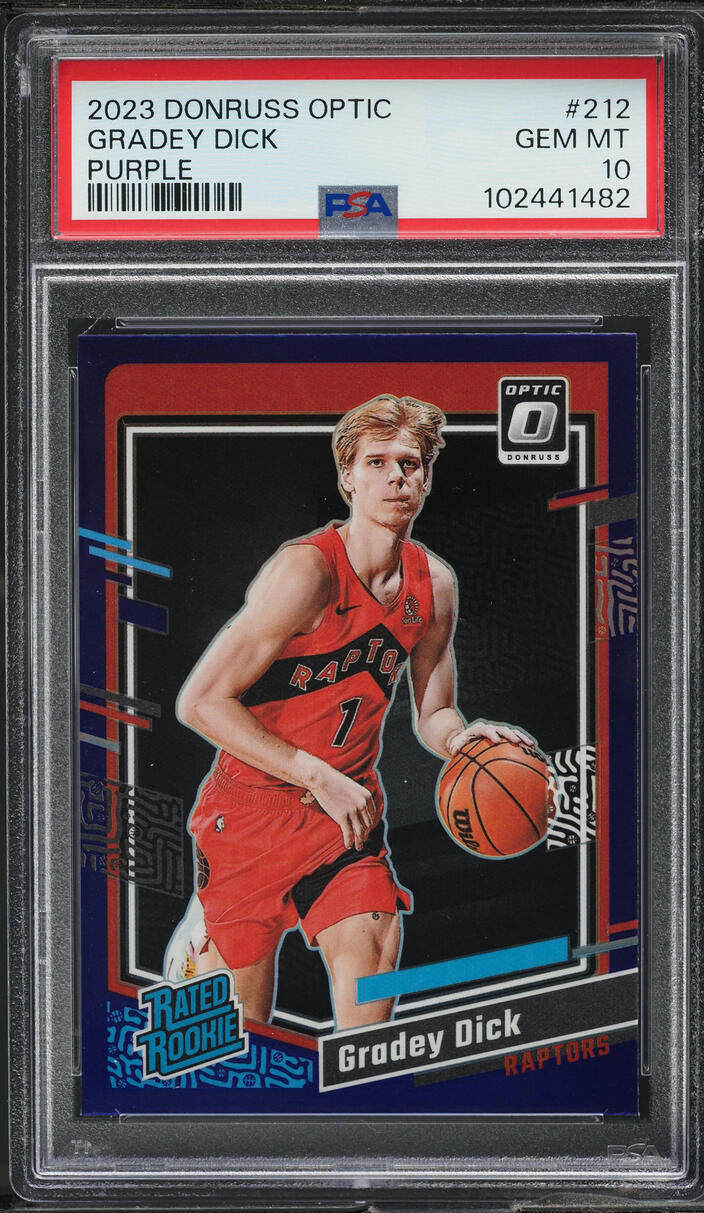 2023 Donruss Optic Purple Gradey Dick ROOKIE #212 PSA 10 GEM MINT