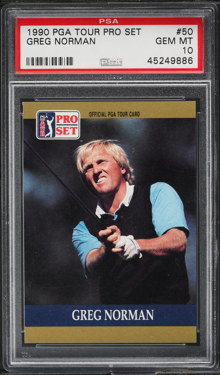1990 Pro Set PGA Tour Greg Norman #50 PSA 10 GEM MINT