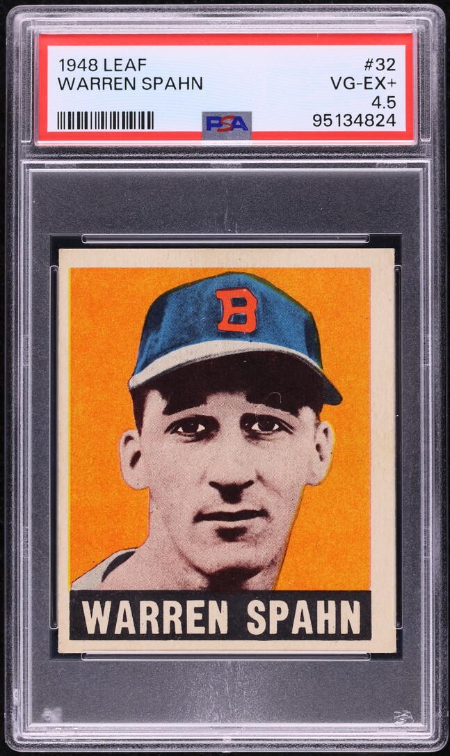 1948 Leaf Warren Spahn ROOKIE #32 PSA 4.5 VGEX+