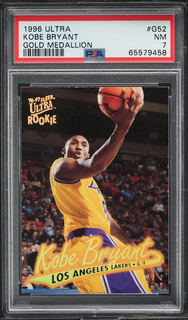 1996 Ultra Gold Medallion Kobe Bryant ROOKIE #G-52 PSA 7 NRMT on