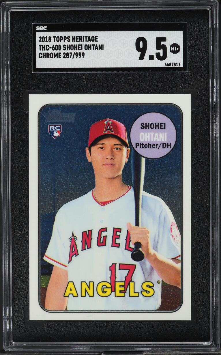 2018 Topps Heritage Chrome Shohei Ohtani ROOKIE /999 #THC-600 SGC 9.5 MINT+