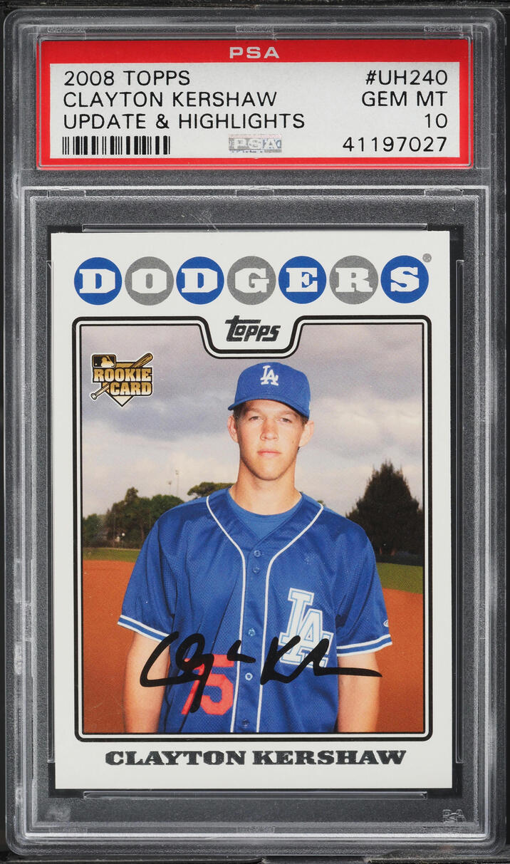 2008 Topps Update & Highlights Clayton Kershaw ROOKIE #UH240 PSA 10 GEM MINT
