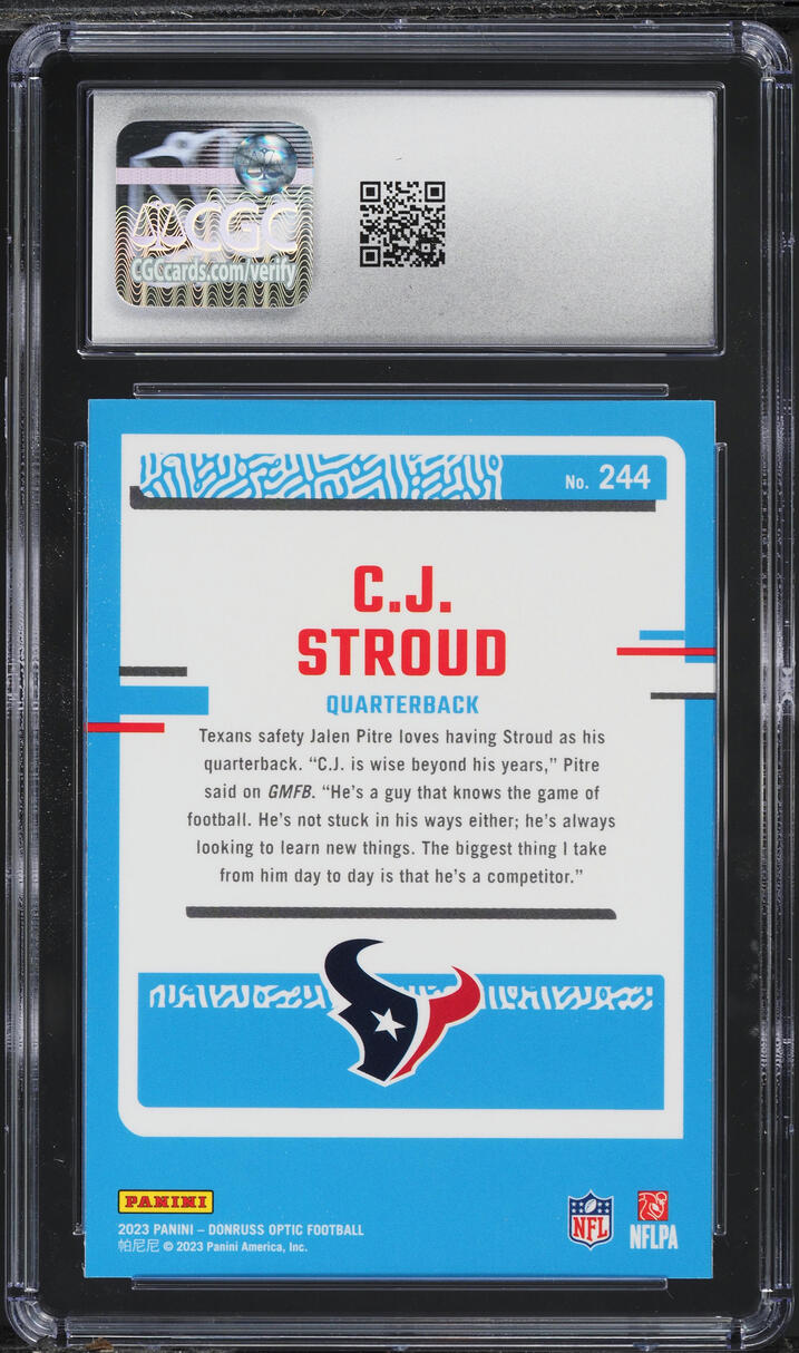 2023 Donruss Optic C.J. Stroud ROOKIE #244 CGC 9 MINT