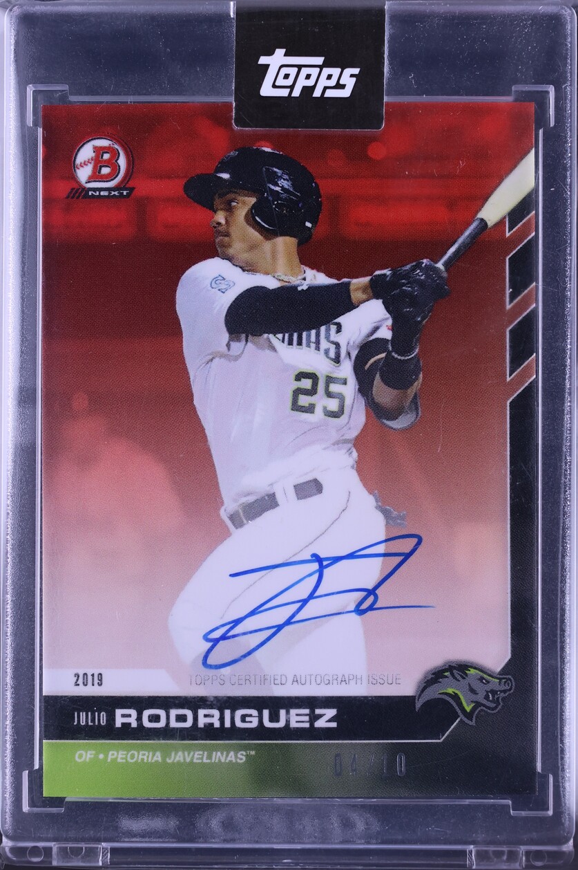 2019 Bowman Next Peoria Javelinas Red Julio Rodriguez PROSPECT AUTO /10 CGC AUTH