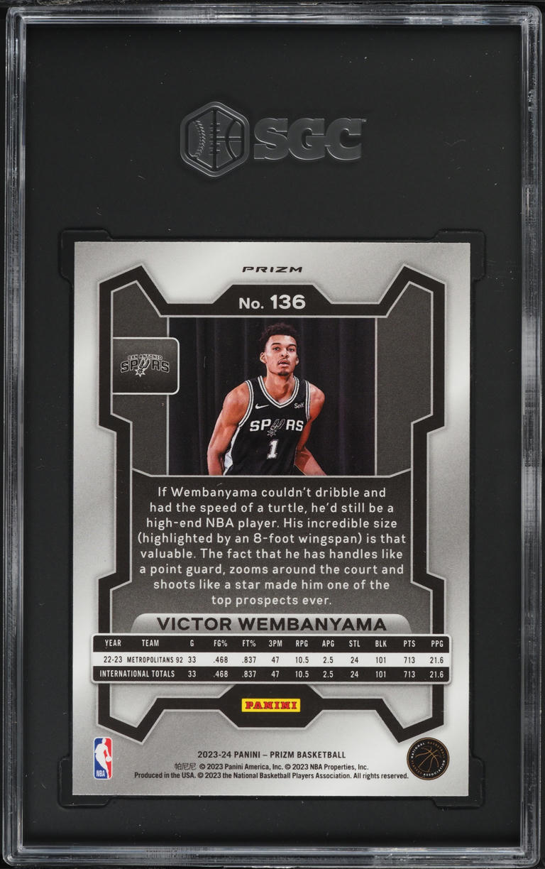 2023 Panini Prizm Ice Victor Wembanyama ROOKIE #136 SGC 9 MINT
