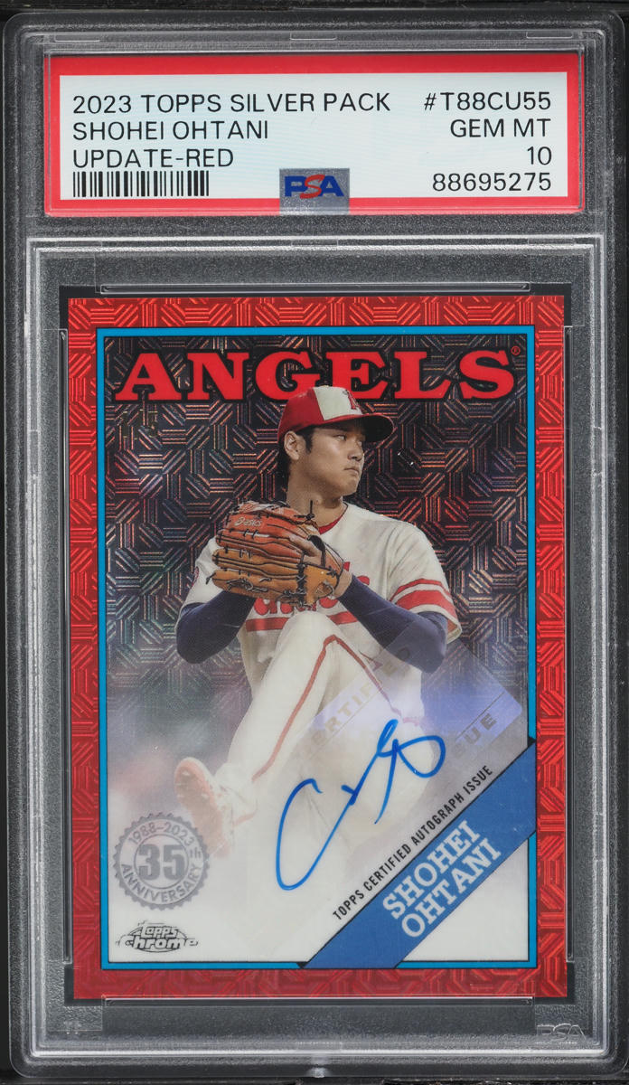 2023 Topps Chrome Silver Pack '88 Promo Update Red Shohei Ohtani AUTO 1/5 PSA 10