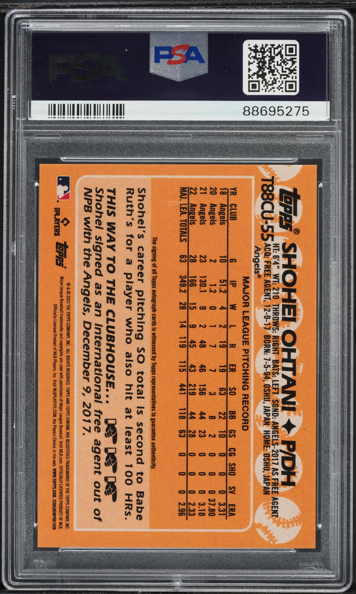 2023 Topps Chrome Silver Pack '88 Promo Update Red Shohei Ohtani AUTO 1/5 PSA 10