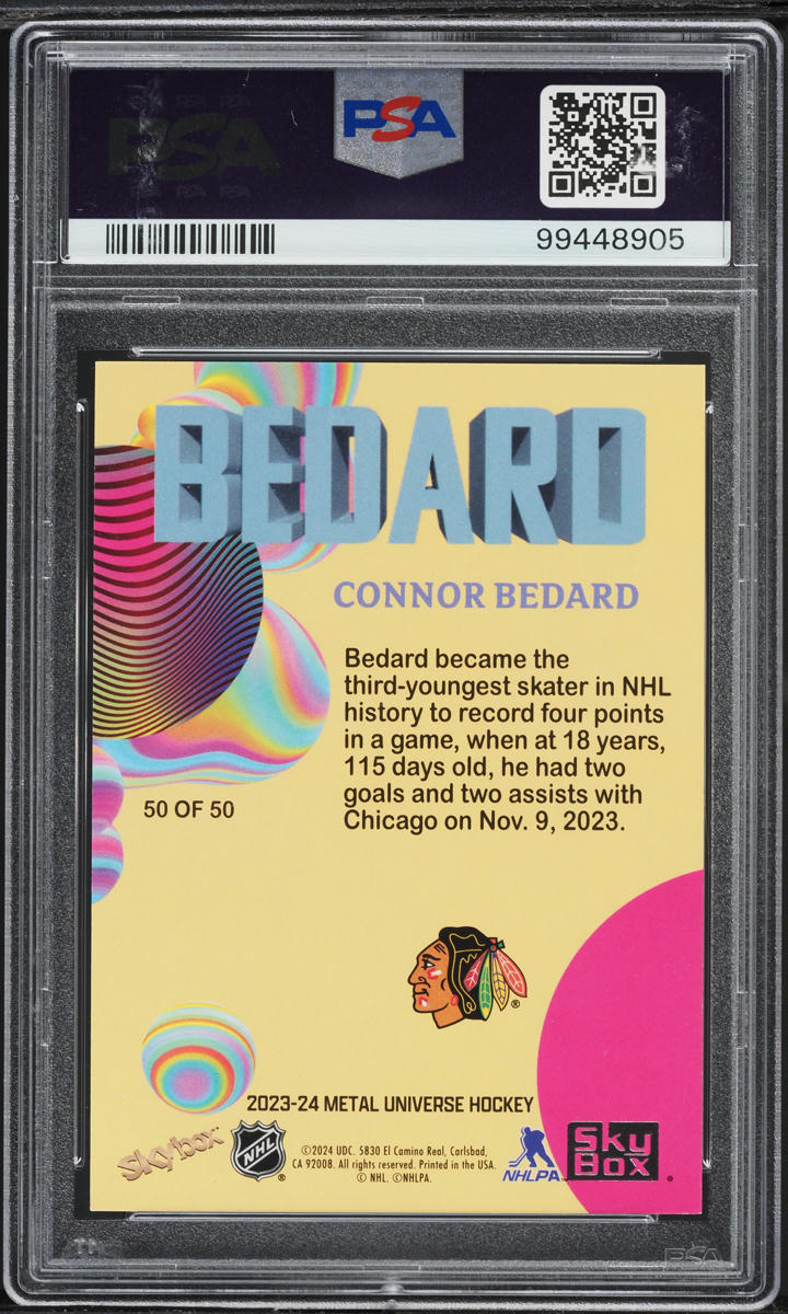 2023 Metal Universe Z-Force Connor Bedard ROOKIE #50 PSA 10 GEM MINT