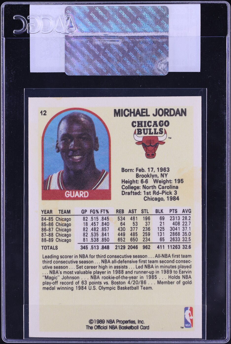 1989 Hoops Superstars Michael Jordan #12 CGC AUTH