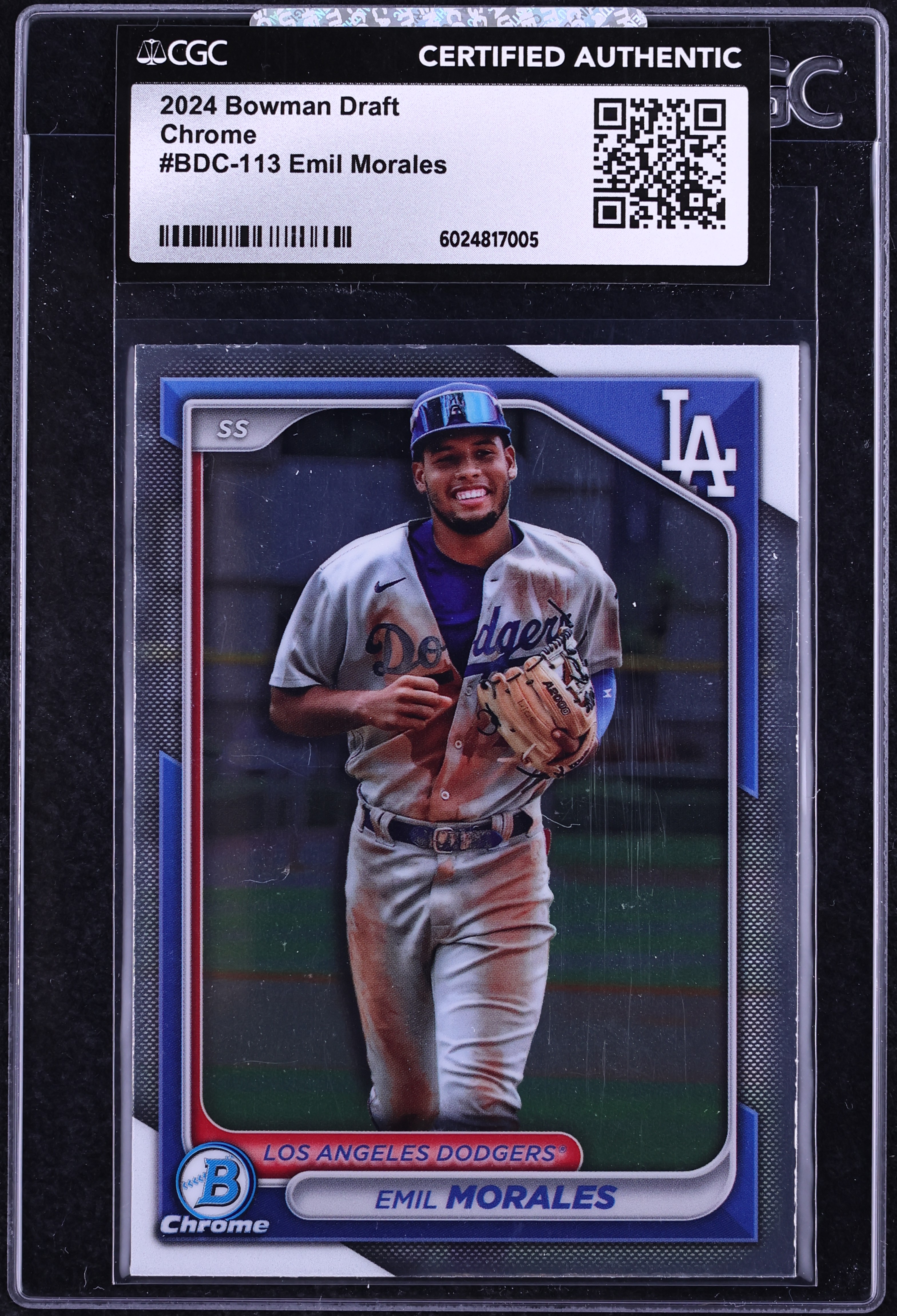 2024 Bowman Chrome Draft Emil Morales PROSPECT #BDC-113 CGC AUTH 