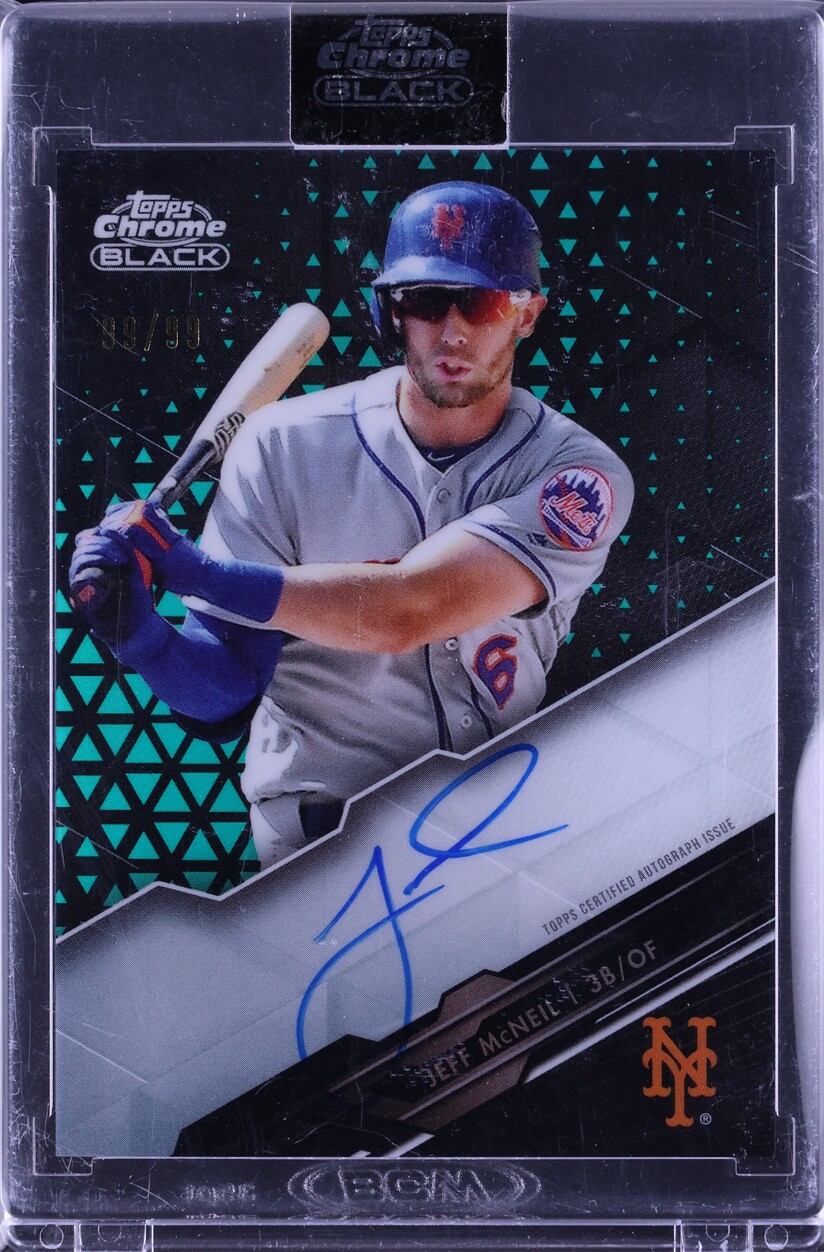 2020 Topps Chrome Black Green Refractor Jeff McNeil AUTO 99/99 #CBA-JM CGC AUTH