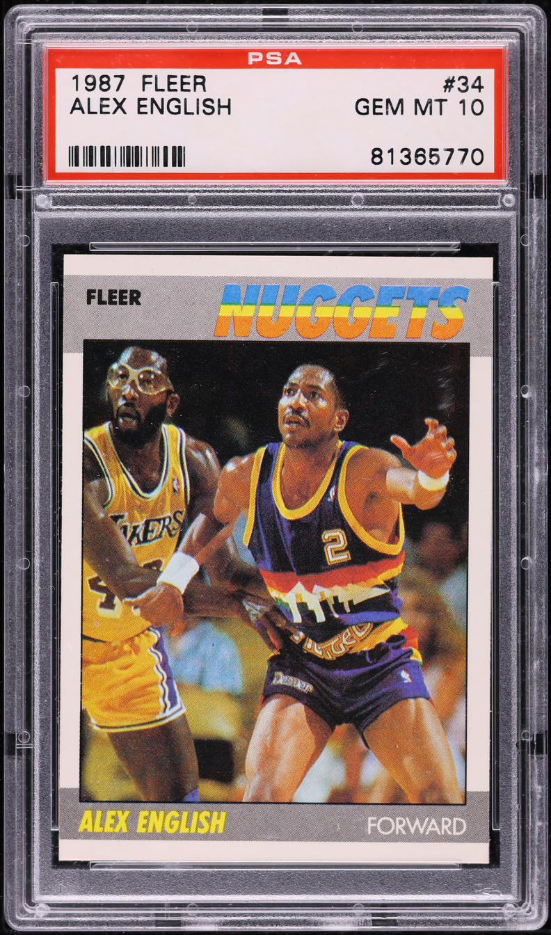 1987 Fleer Basketball Alex English #34 PSA 10 GEM MINT