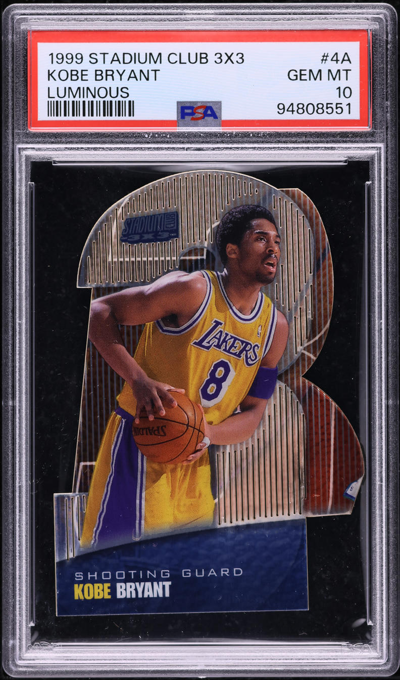 1999 Stadium Club 3X3 Luminous Die-Cut Kobe Bryant #4A PSA 10 GEM
