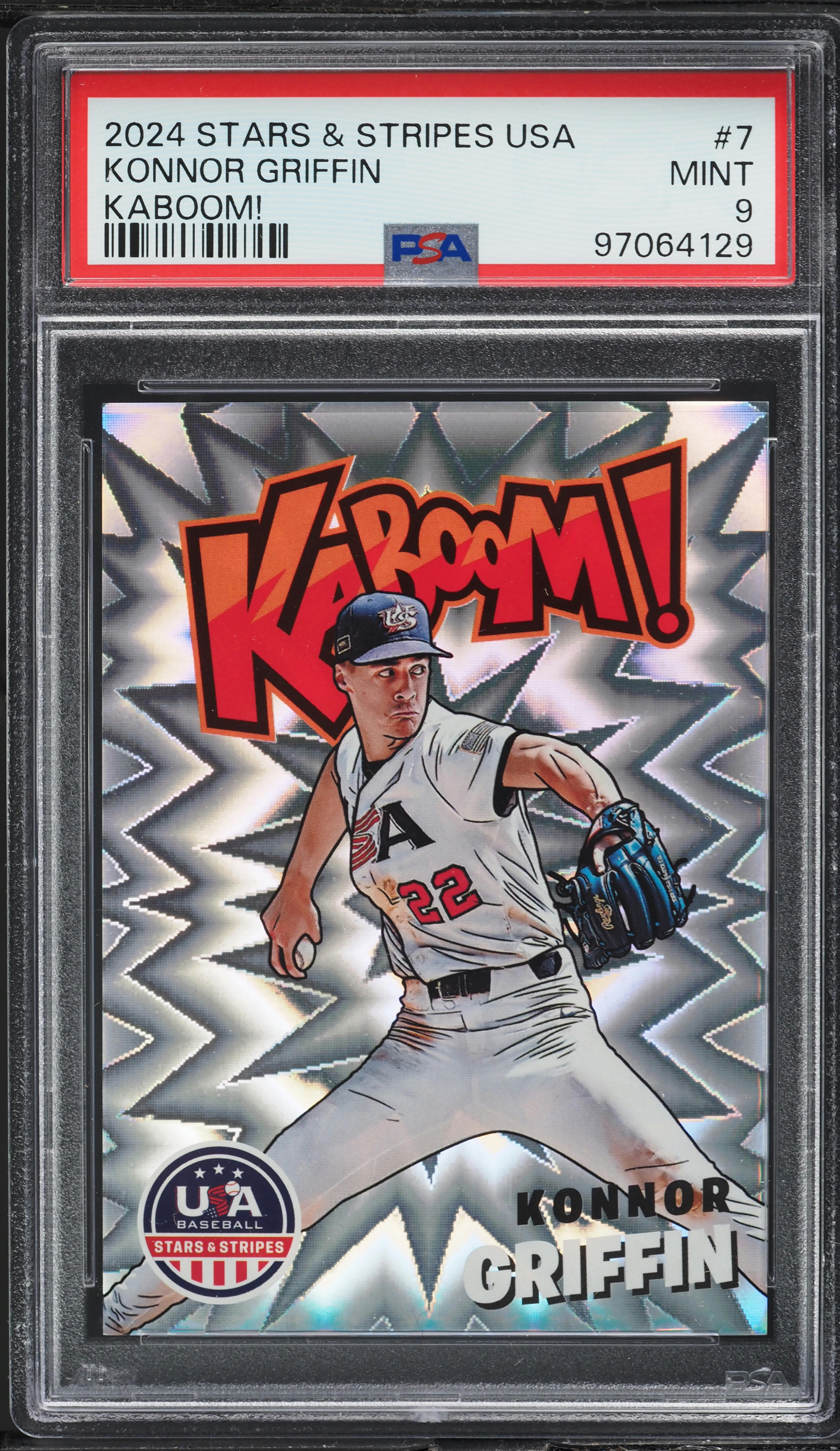 2024 Panini Stars & Stripes USA Kaboom! Konnor Griffin #7 PSA 9