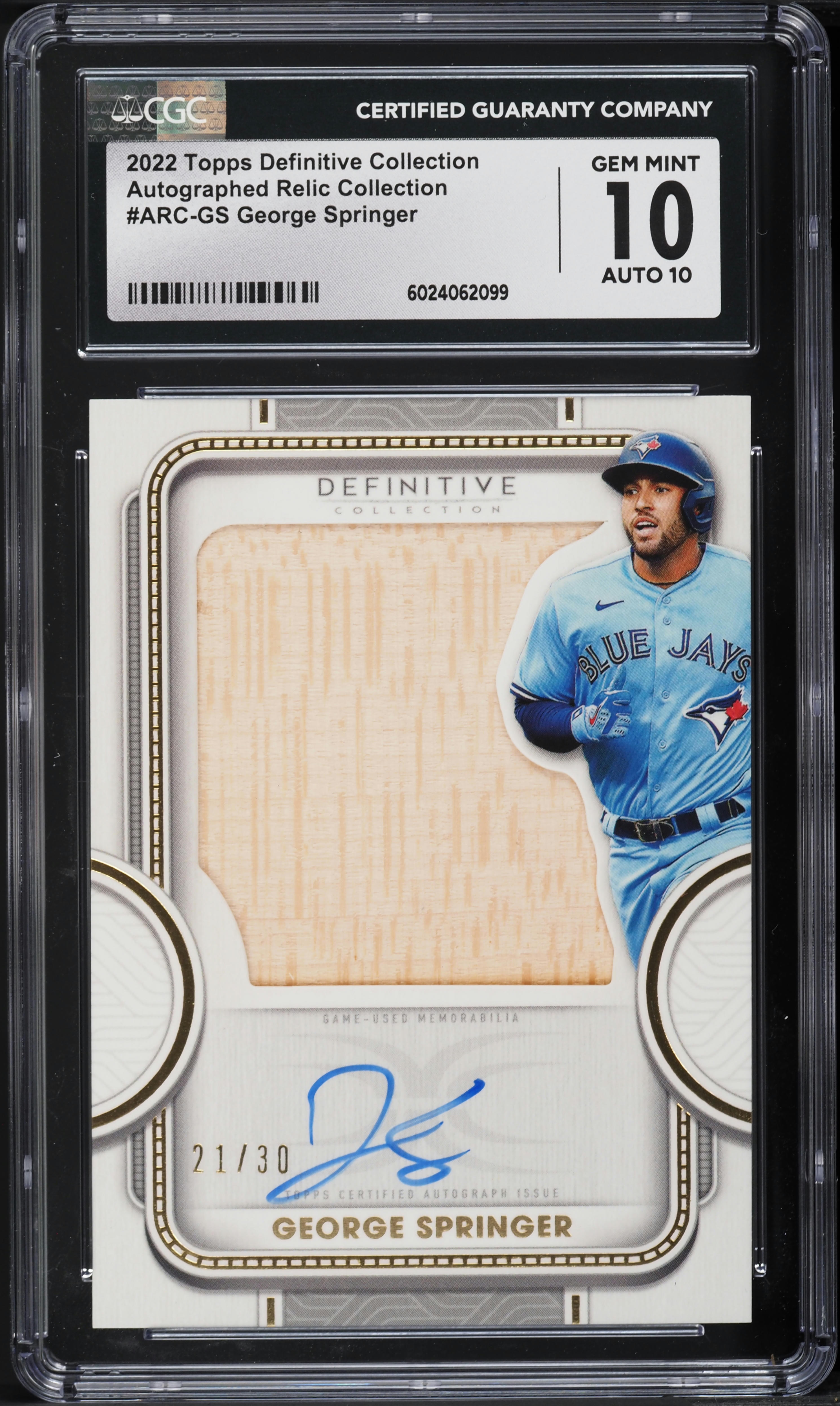 0 Topps George Springer Finest Toronto Blue #96 GEORGE Refractor 