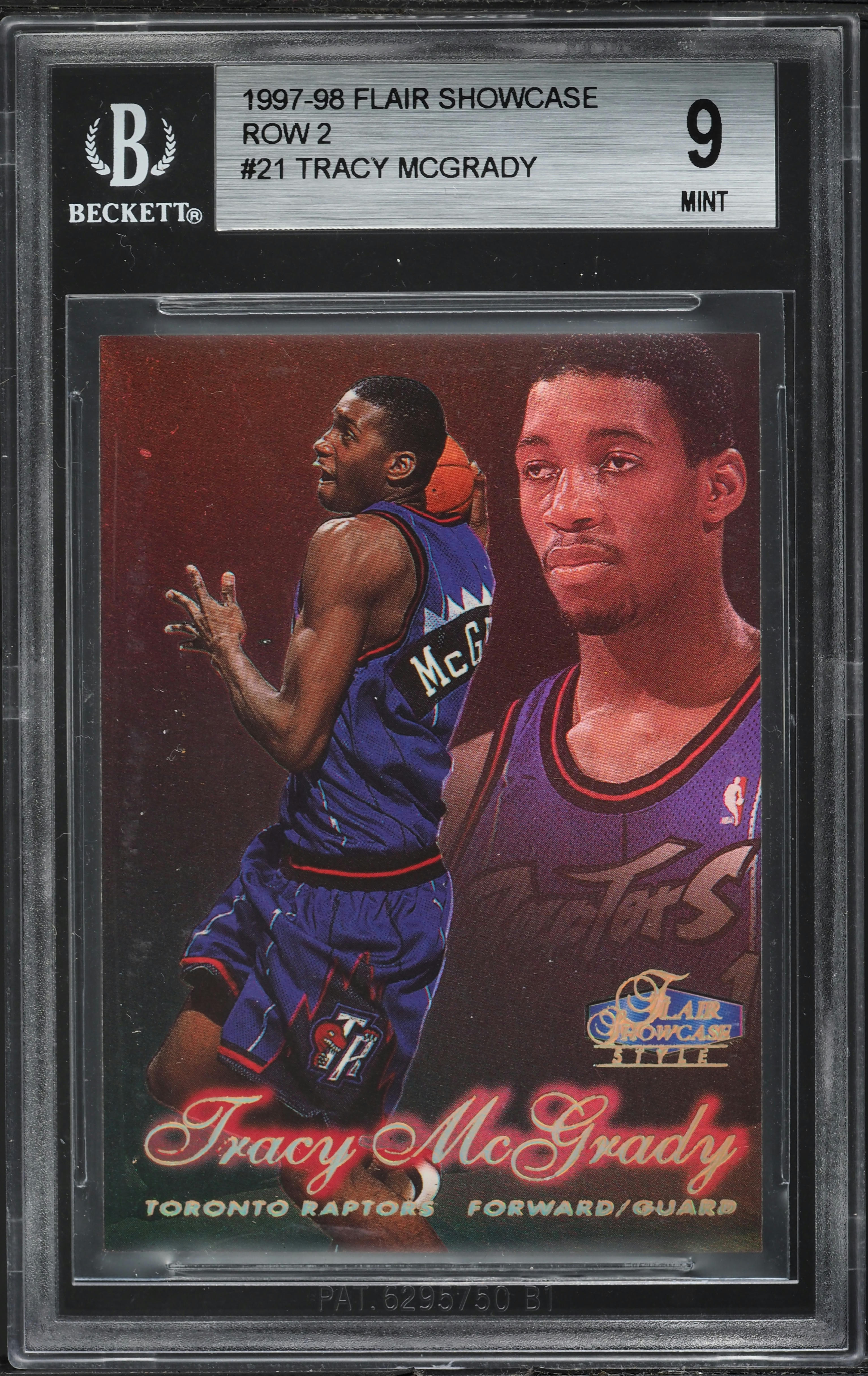 1997 Flair Showcase Row 2 Tracy McGrady ROOKIE #21 BGS 9 MINT on