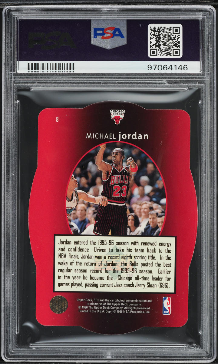 1996 SPx Basketball Michael Jordan #8 PSA 4 VGEX
