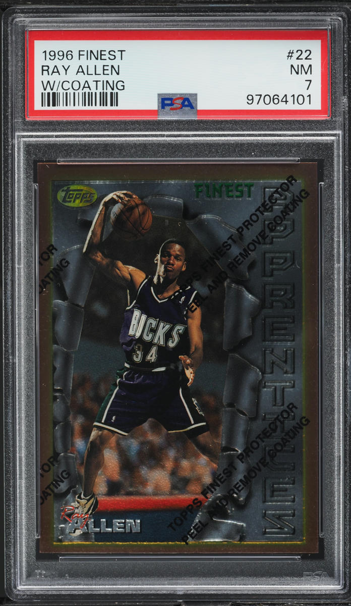 1996 Finest Basketball W/ Coating Ray Allen ROOKIE #22 PSA 7 NRMT
