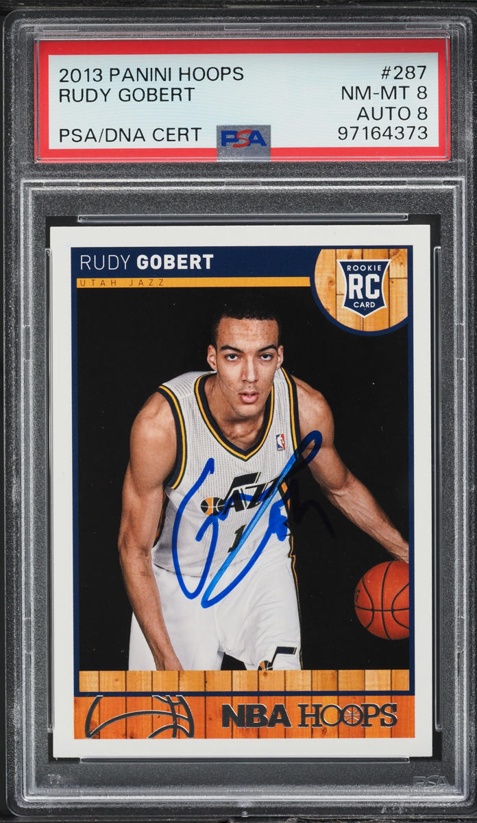 2013 Hoops Rudy Gobert ROOKIE AUTO DNA 8 #287 PSA 8 NM-MT on 