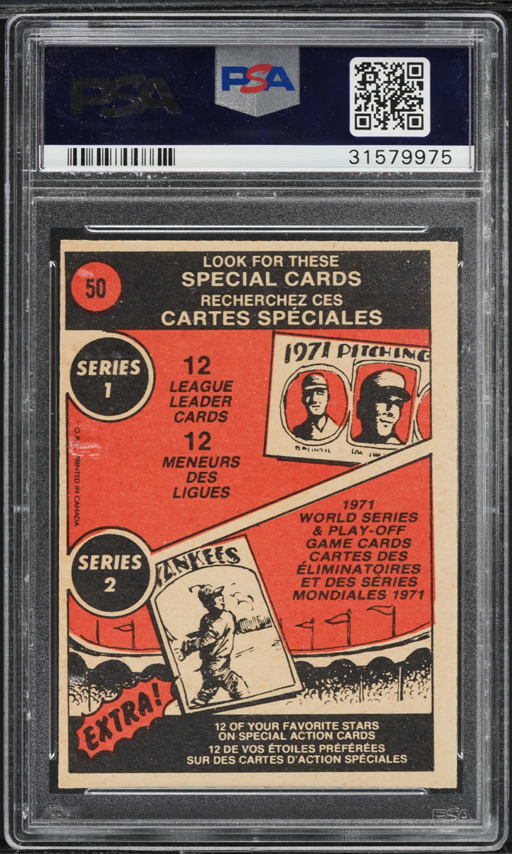 1972 O-Pee-Chee Willie Mays MAYS FAN CLUB COLLECTION #50 PSA 9 MINT